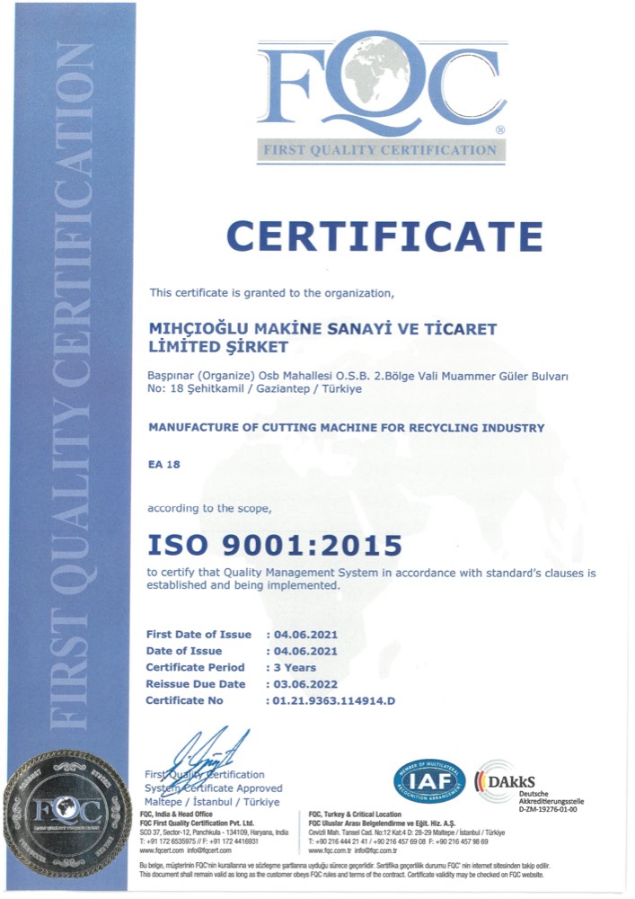 ISO 9001:2015 (İngilizce)